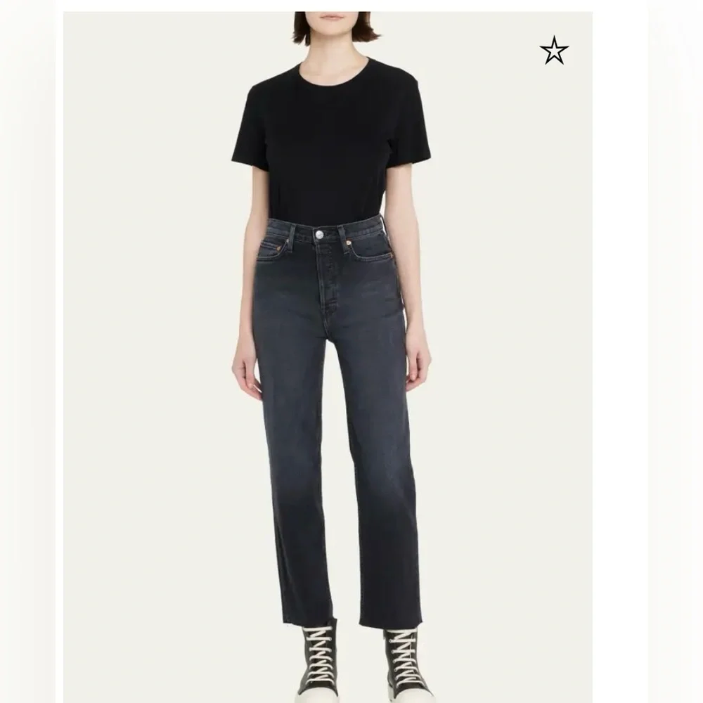 Re/Done Black Straight Leg Jeans Timeless Style - Picture 1 of 10